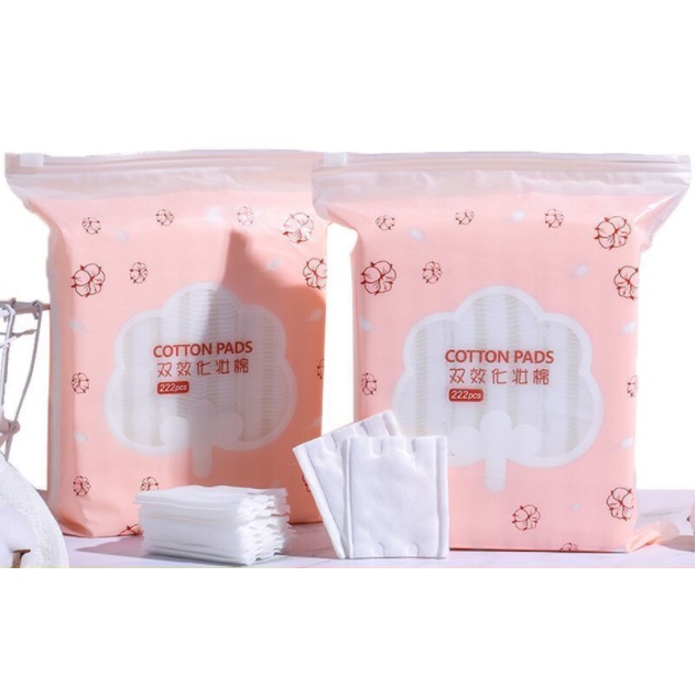 Bông tẩy trang bịch lớn 222 miếng dạng túi ZIP tiện lợi, thương hiệu LID COTTON hoặc SMART MANELLE (ẢNH THỰC)