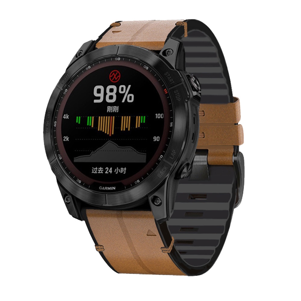Dây đeo thay thế bằng da và silicon cho đồng hồ Garmin Fenix 7 7x 6 6x Pro Sapphire GPS 5 5x Plus