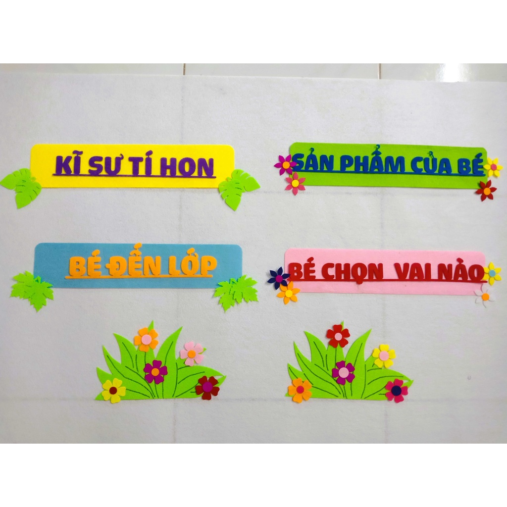 Bảng tên góc mầm non đơn giản