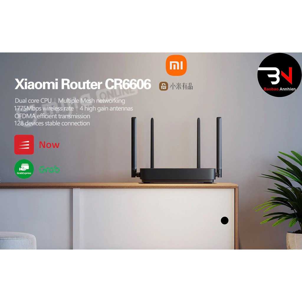 Bộ Router Wifi 6 Xiaomi CR6606 - Wifi 6 - Mesh - 128 thiết bị