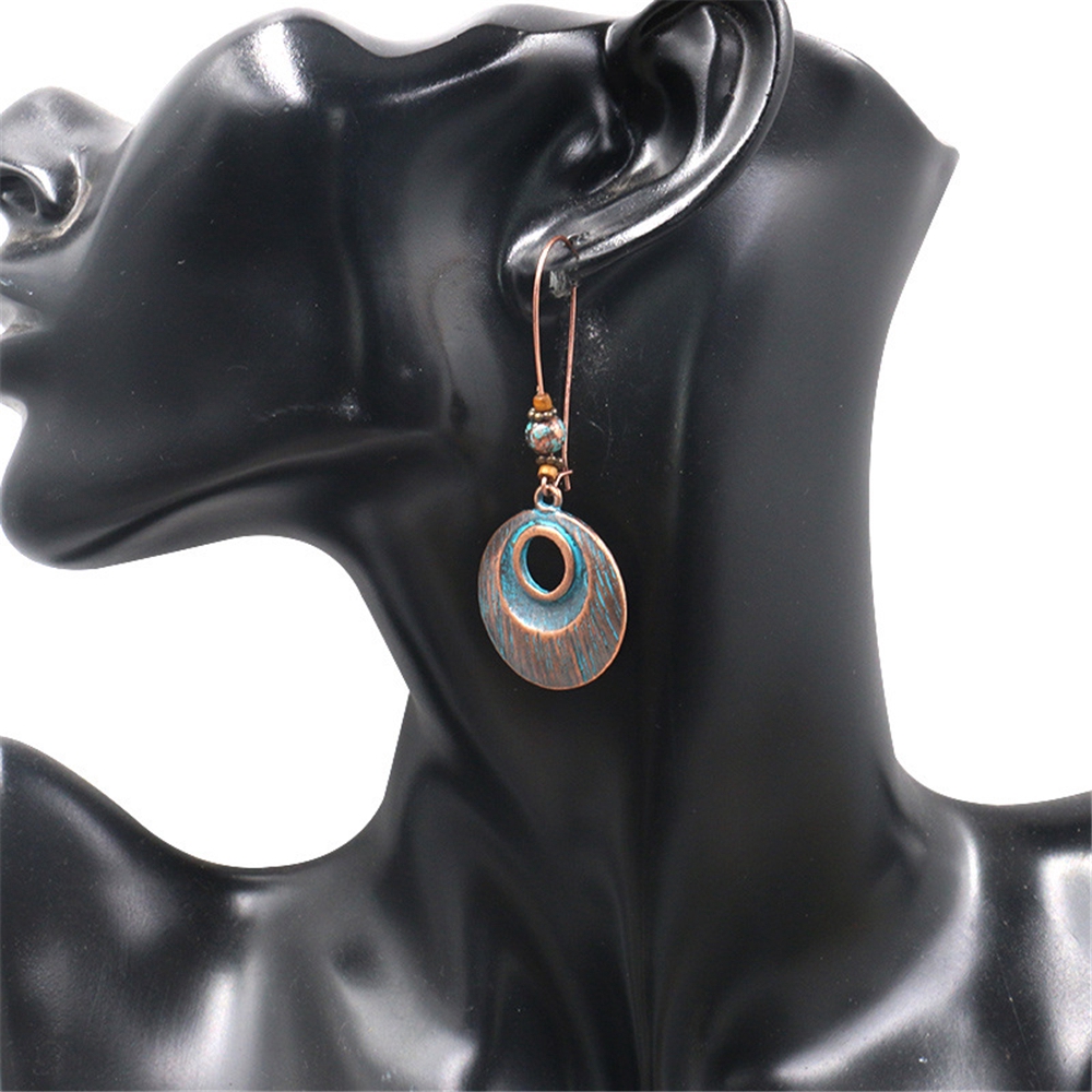 Khuyên tai chuỗi đính đá phong cách Boho cổ điển