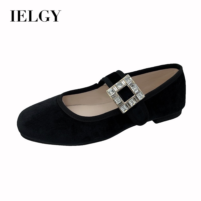 Giày bệt IELGY mũi vuông phong cách Mary Jane dành cho nữ
