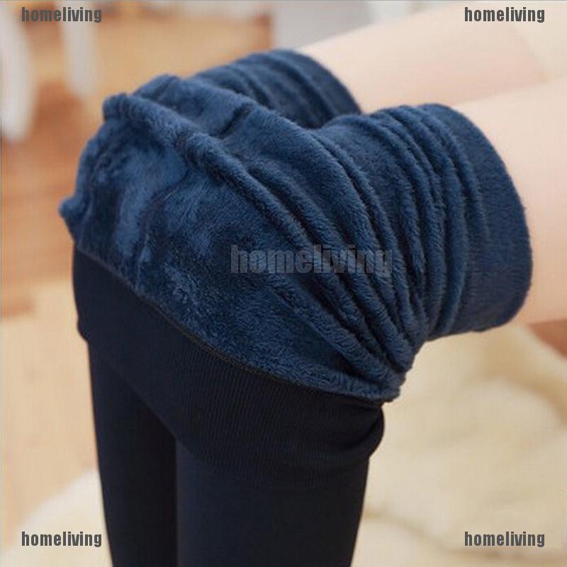 Quần Legging Lót Lông Cừu Dày Co Giãn 6 Màu Thời Trang Mùa Đông Ấm Áp