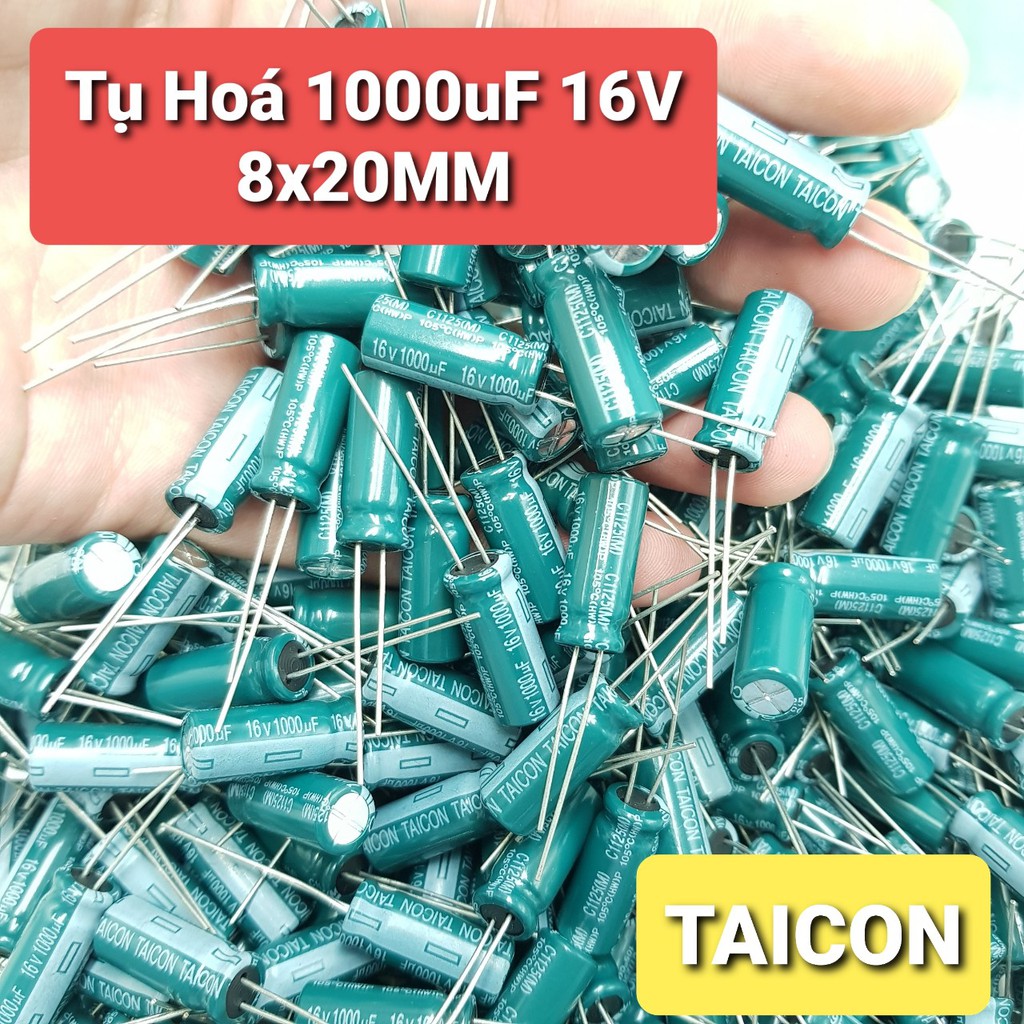 [COMBO Giá Rẻ] Tụ Hóa 1000uF 16V 8x20MMTụ Phân Cực Lọc Nguồn Cho Mạch Điện Tử