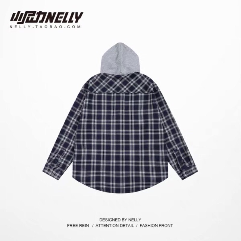 Áo sơ mi nelly chất dày dặn sale (có sẵn) mũ xám wussup ws018