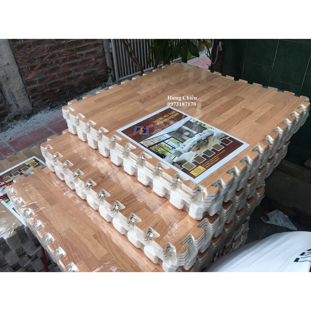 Thảm lót sàn vân gỗ 60x60 | Thảm xốp ghép trải sàn Tường Lâm chính hãng ( 1 tấm lẻ )