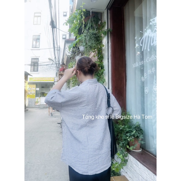 Áo sơ mi ngắn tay xốp bigsize form rộng thoải mái freesize v1 125