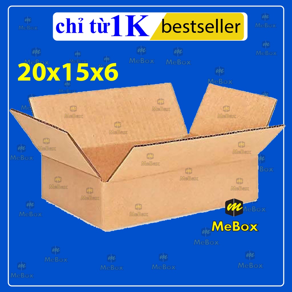 thùng hộp carton 20x15x6 bộ 20 trơn cứng cáp