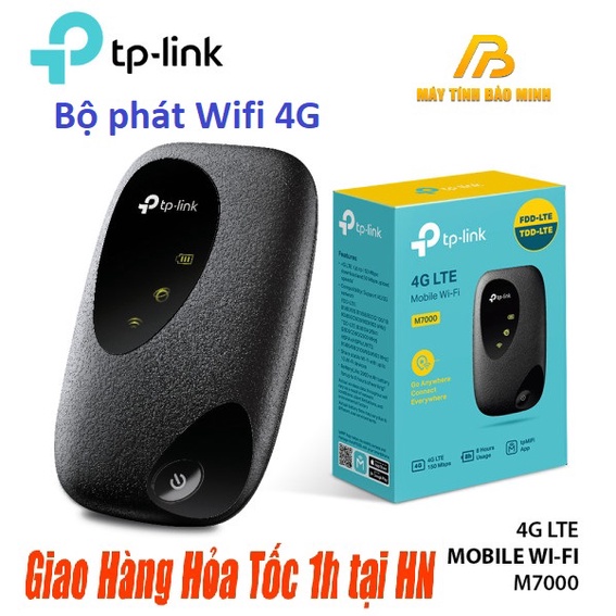 Bộ Phát Wifi Di Động TP-Link M7000 3G/4G LTE 150Mbps Pin sạc 2000mAh - Hàng Chính Hãng