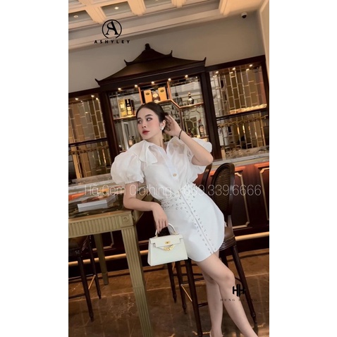 SET SƠ MI TAY BỒNG Váy đính hoa