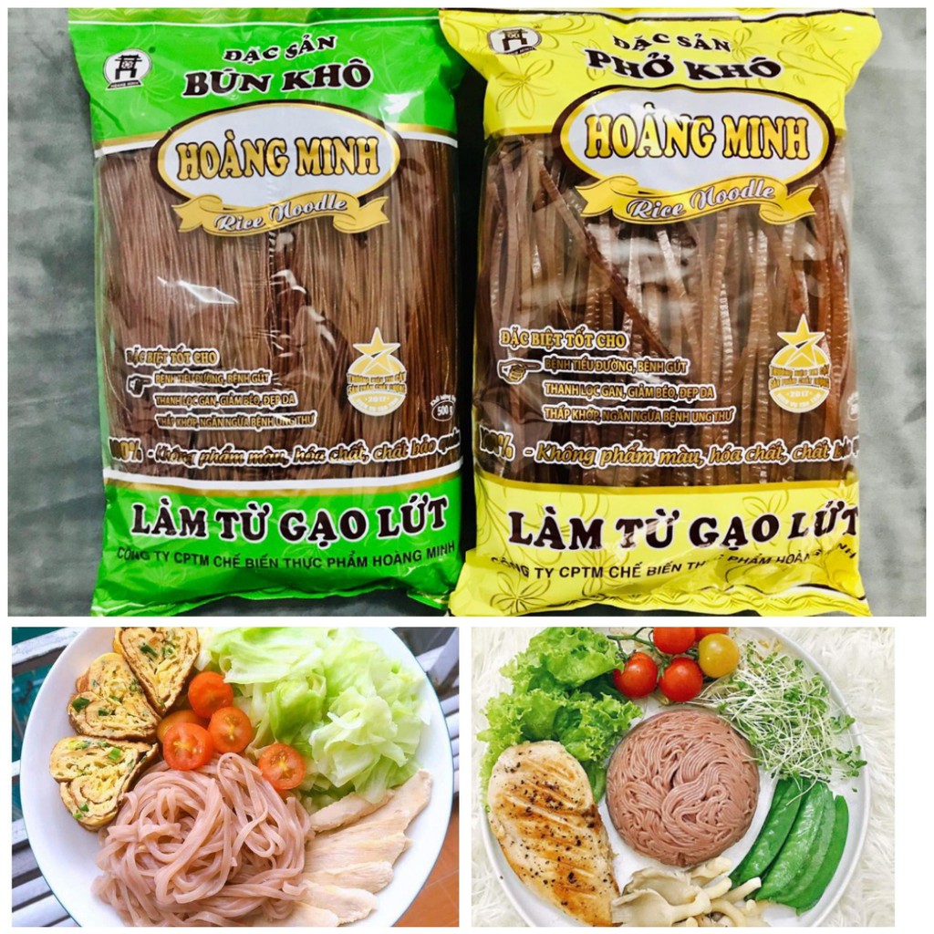 Mì bún phở gạo lứt đỏ  mới siêu ngon đặc biệt  eatclean /das/ keto/ ăn kiêng giảm cân gói 500g