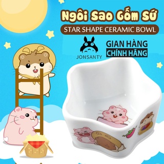 Chén ăn hamster gốm sứ cao cấp đầy đủ màu sắc, chất liệu an toàn sức khỏe thương hiệu JONSANTY
