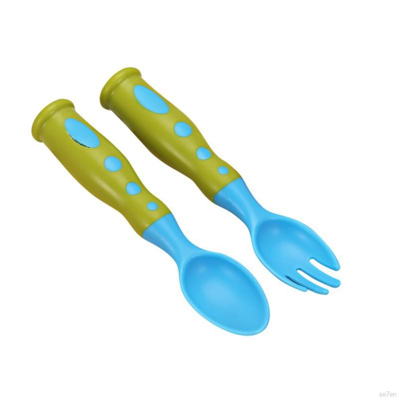 Bộ muỗng và nĩa ăn bằng nhựa an toàn cho bé