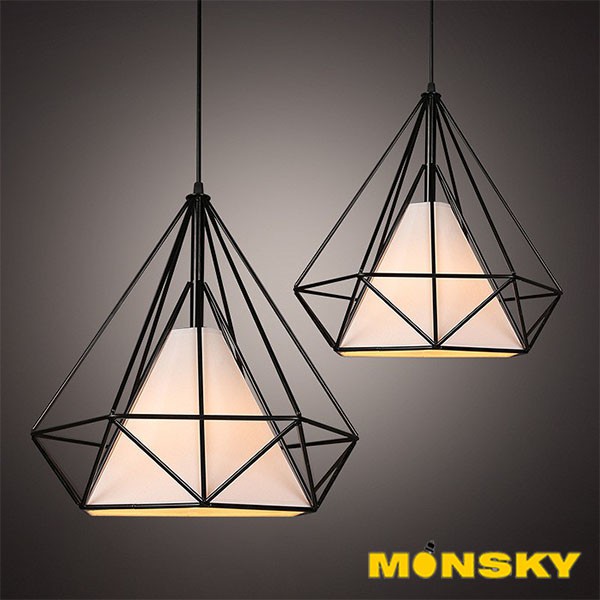 Đèn thả MONSKY kim cương size to 38cm kèm bóng LED