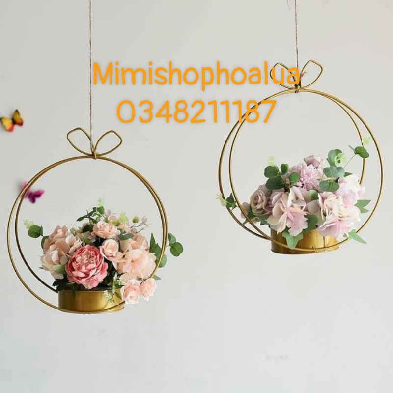 Giỏ Cắm Hoa - giỏ sắt cắm hoa tươi, hoa lụa - hàng loại 1- giỏ tròn, giỏ tim,tam giác  trang trí sự kiện