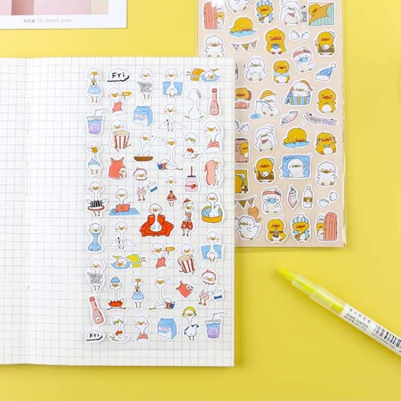 Sticker 1 Tấm Thường Hình Dán Con Vật Dễ Thương