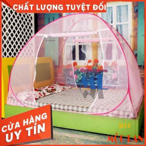 [SIÊU KHUYẾN MÃI] Mùng chụp tự bung 1m4 x 2m Minh Long - HỒNG HOA