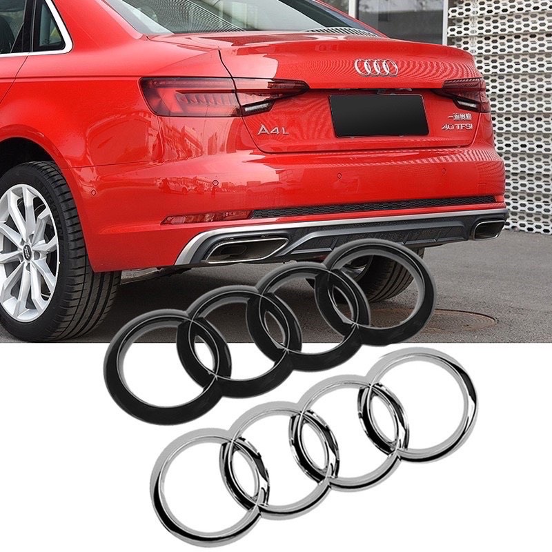 Miếng Dán Ốp Logo 4 Vòng Tròn Trang Trí Xe Hơi Audi A4 A6 Q7 Q5 Q3 TT A4L A6L