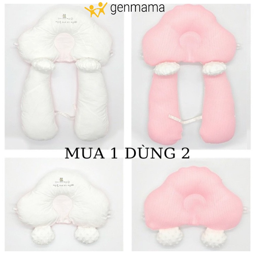 Gối chặn chữ U cao cấp GENMAMA cho bé , gối ôm trẻ em đa năng 2 trong 1 sử dụng 4 mùa
