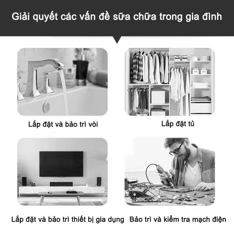 Bộ Dụng Cụ Sửa Chữa Đa Năng, Bộ Đồ Nghề Sửa Chữa Ô Tô Và Xe Máy 15 Món Tiện Lợi