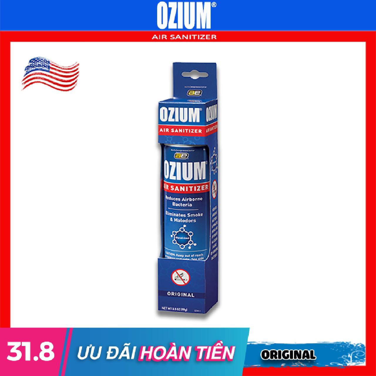 Xịt Khử Mùi Khử Khuẩn Ozium 3.5 Nhập Khẩu Hoa Kì Loại Bỏ Mùi Nấm Mốc Mùi Hôi Khói Thuốc Trong Xe Hơi Văn Phòng