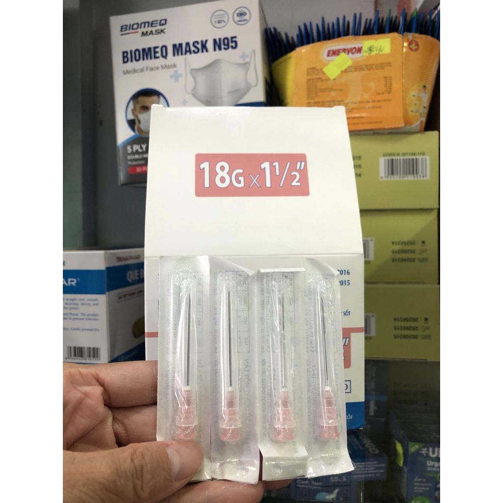 ❤  SIÊU BÉN - đầu kim tiêm ép vỉ tiệt trùng 18G TANAPHAR - ĐẦU KIM TIÊM SẠC LẤY THUỐC 18G TANAPHAR
