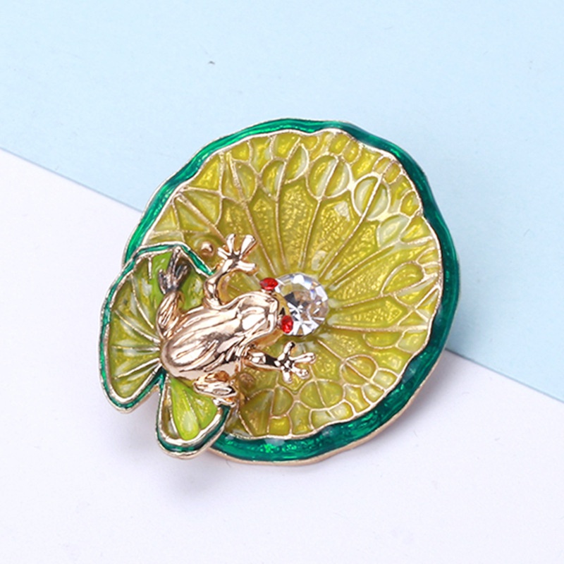 Ghim Cài Áo Hình Ếch Và Hoa Sen Thời Trang