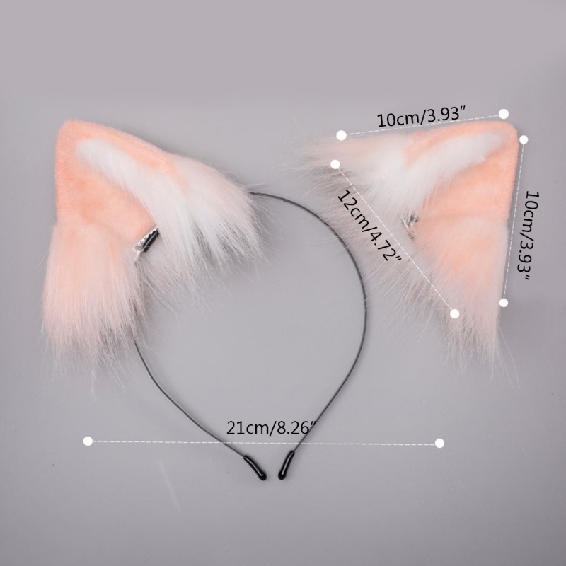 Băng Đô Tai Mèo Giả Lông Nhiều Màu Hóa Trang Lolita Nhật Bản