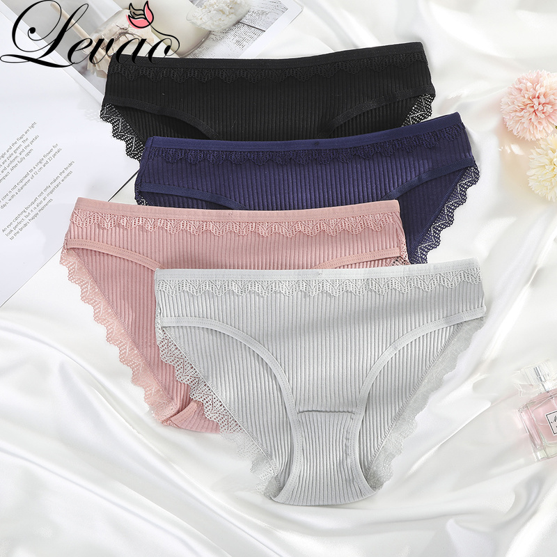 Quần lót cotton phối ren quyến rũ dành cho nữ Levao