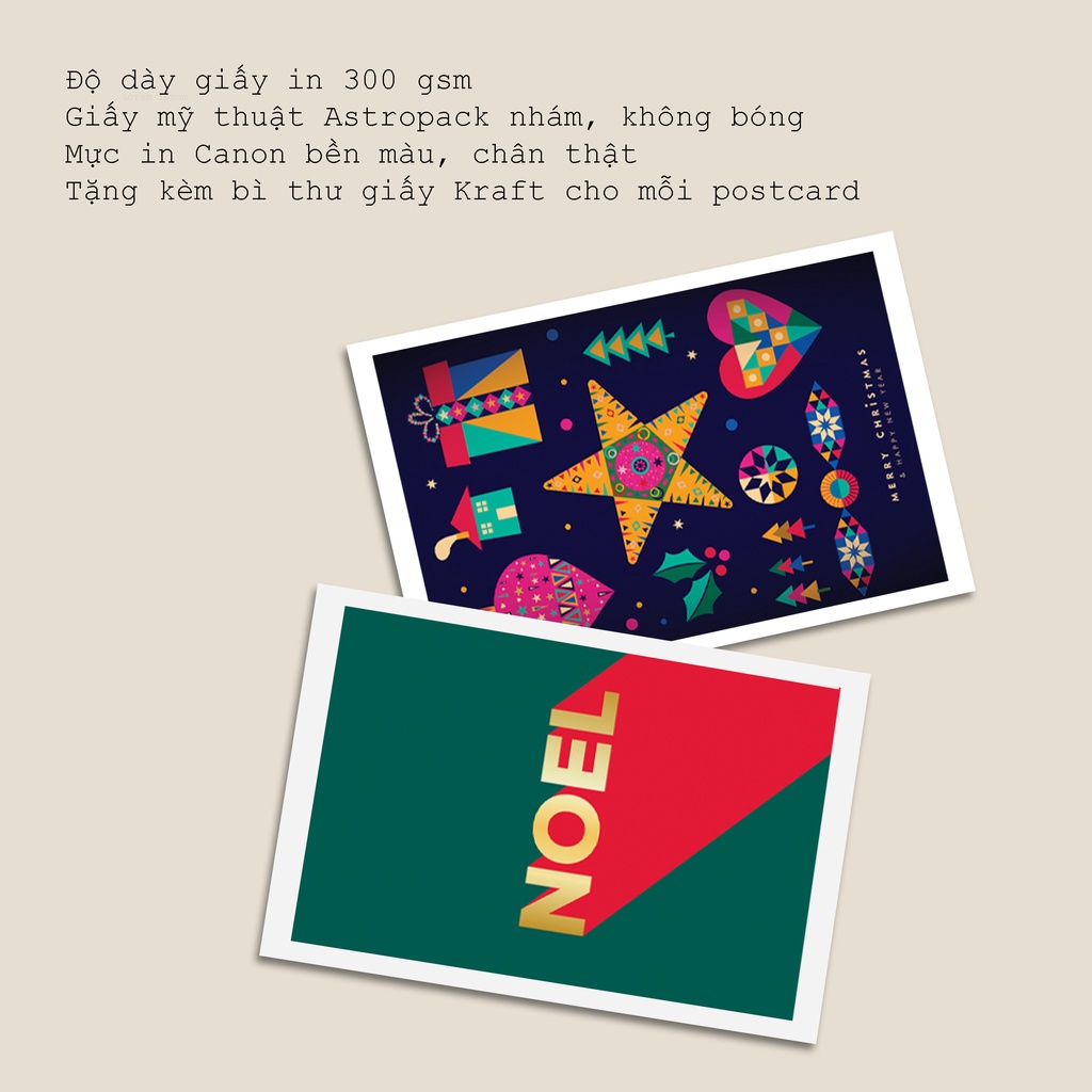 Thiệp giáng sinh, postcard trang trí noel, quà giáng sinh trang trí cây thông, postcard decor kích thước 10x15 - CHR4