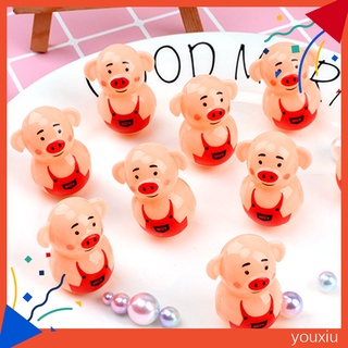 Set 5 đồ chơi con lật đật hình chú heo hoạt hình mini cho bé