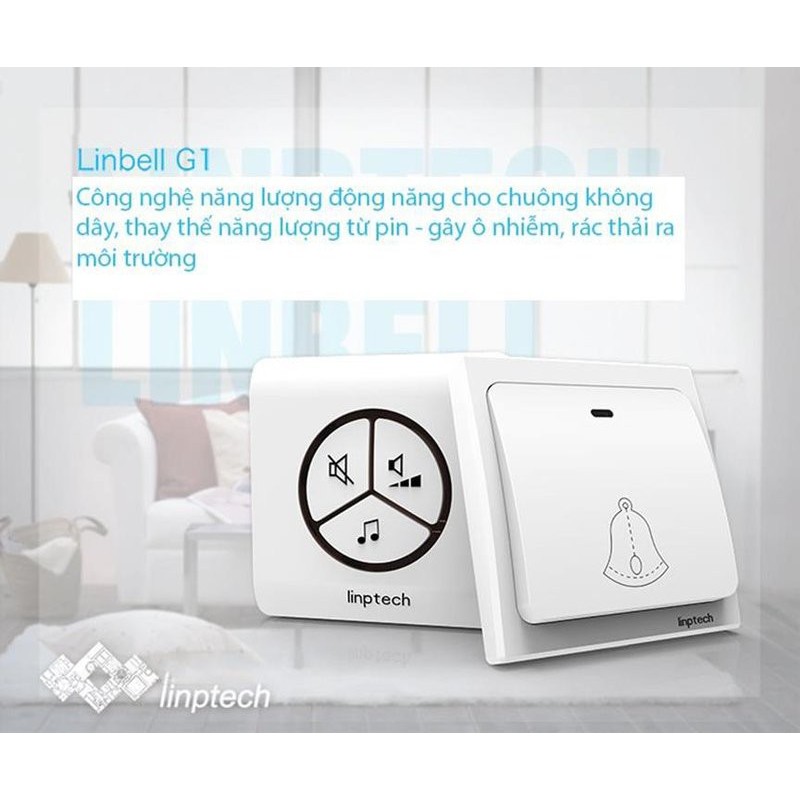 Chuông Cửa Không Dây Không Pin Chống Nước Thông Minh LINPTECH LP100SW
