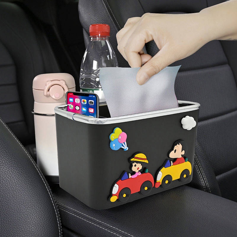 Hộp đựng khăn giấy tay vịn xe hơi để cốc nước trang trí dễ thương D1yw