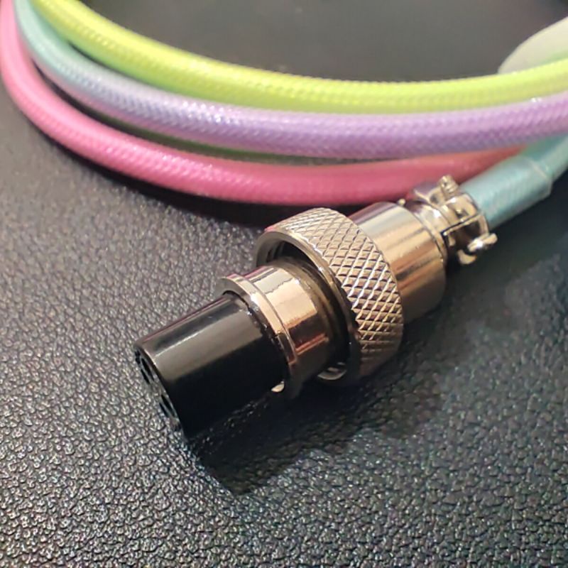 Dây cáp custom cầu vồng sử dụng dây bọc dù dành cho bàn phím cơ