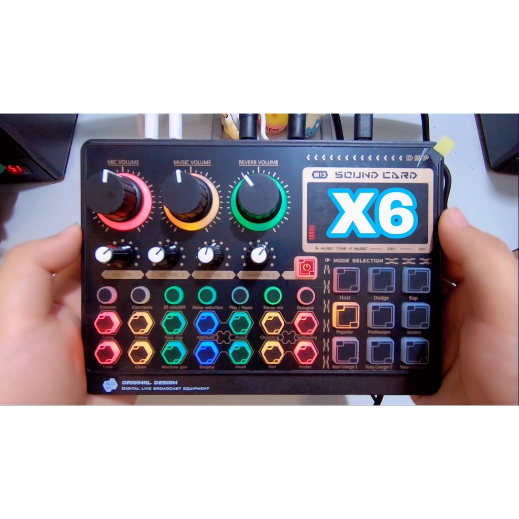 Bộ Điều Chỉnh Âm Thanh Sound Card Mixer X6 Mini Livestream