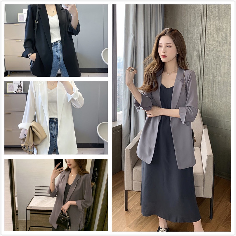 Áo khoác vest voan mỏng dáng rộng chống nắng thời trang mùa hè phong cách Hàn Quốc cho nữ 2021