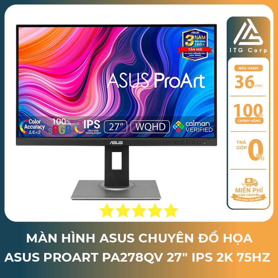 Màn hình ASUS ProArt PA278QV 27&quot; IPS 2K 75Hz chuyên đồ họa