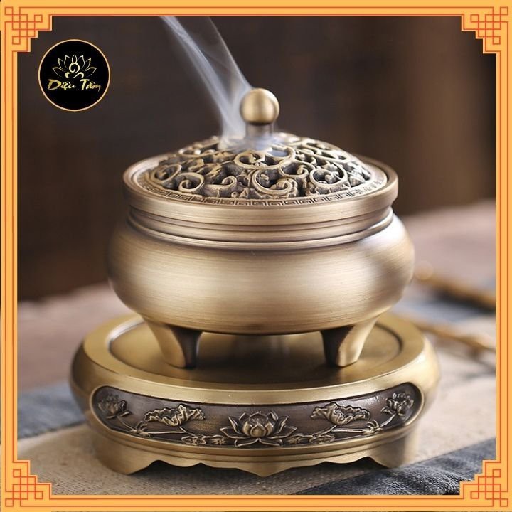 Đôn Chân Đế Lư Hương Đồng Nguyên Khối