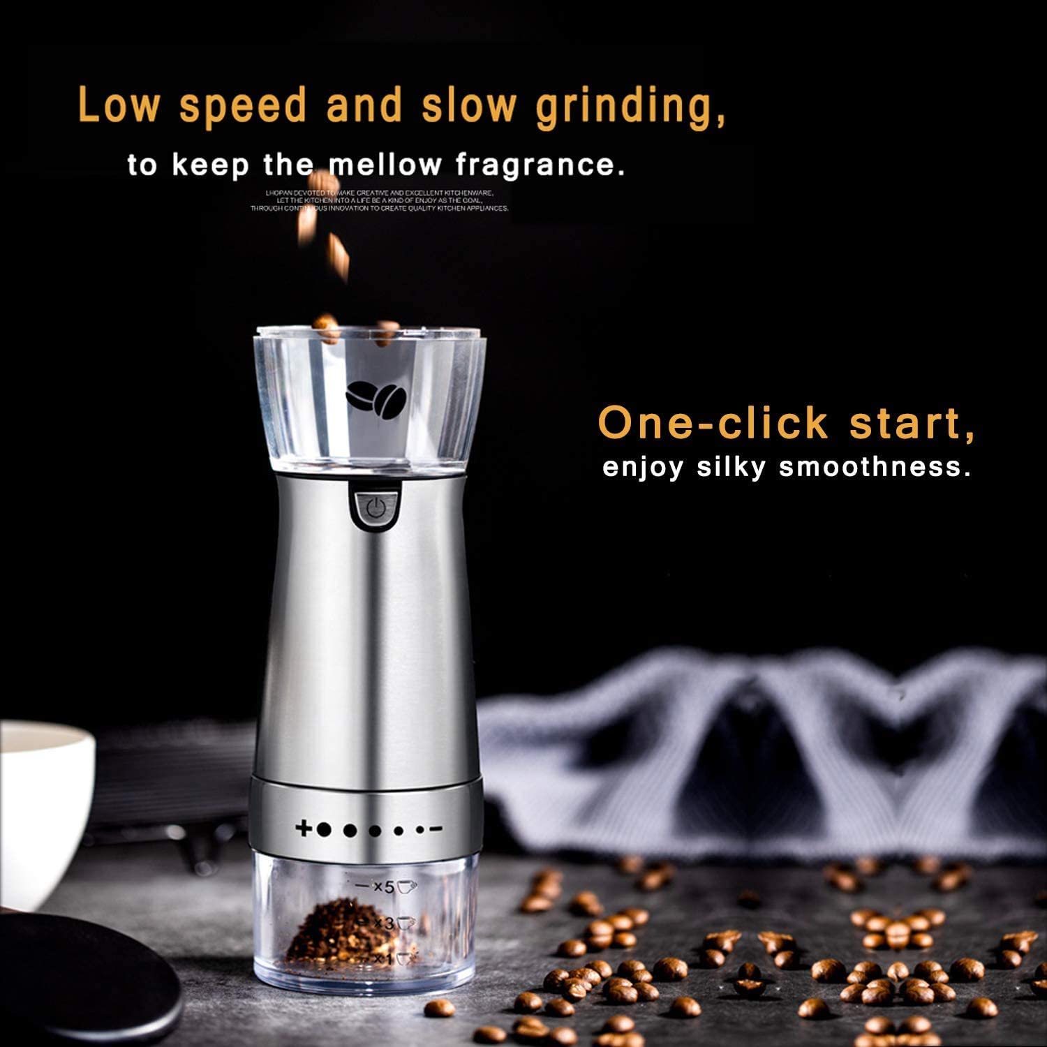 Máy xay cà phê điện kích thước mini có cổng USB chất lượng cao tiện dụng cho cà phê Aeropress