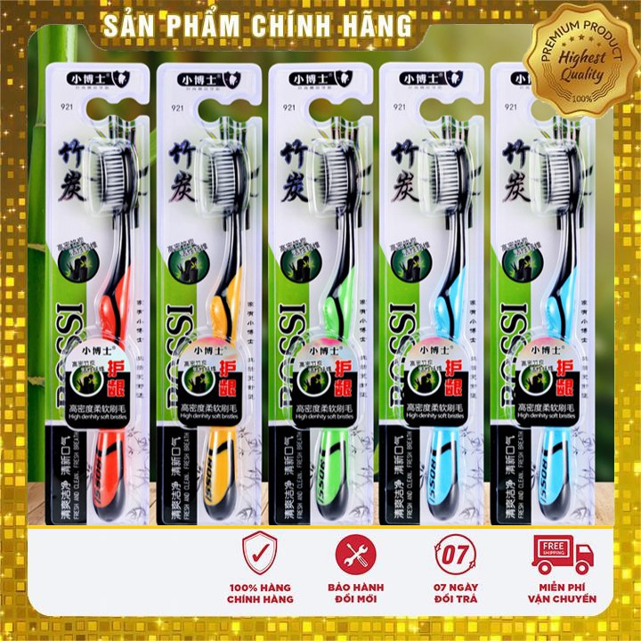 Mua 2 tặng 1- Bàn chải Bossi 921- Bàn chải đánh răng than tre hoạt tính bán chạy nhất Hàn Quốc