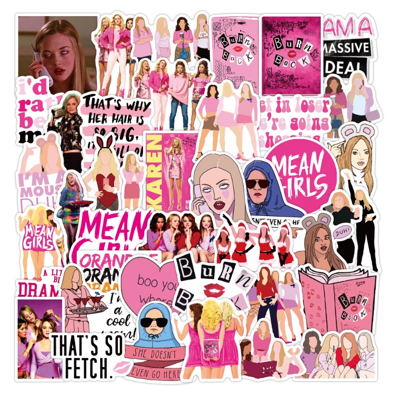 Mean Girls Dán 50 Cái / bộ Phim Truyền Hình Chống Thấm Nước Dán Decal Cho Đồ Chơi