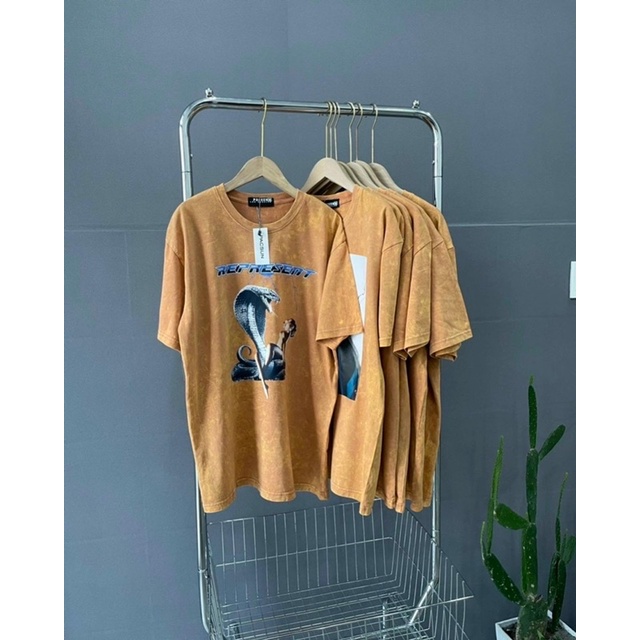 ÁO THUN TAY LỠ WASH VÀNG FULL TEM MÁC FORM UNISEX NAM NỮ (kèm ảnh thật)