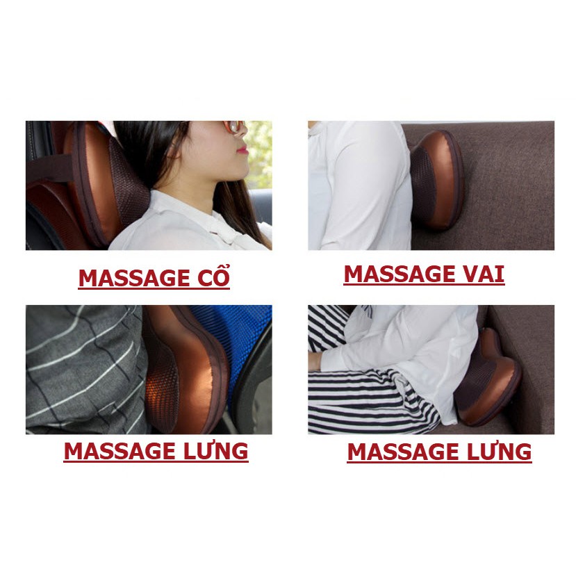 Gối Massage Hồng Ngoại 8 Bi Cao Cấp Nhật Bản - Có Thể Điều Khiển Tốc Độ Massage