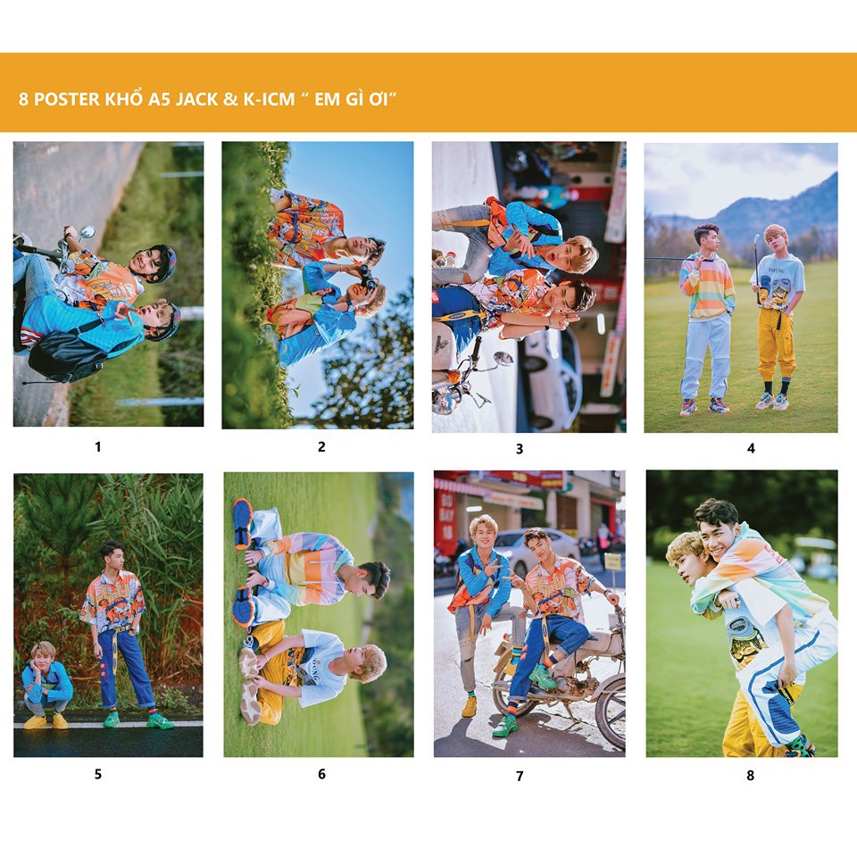 8 POSTER KHỔ A5 JACK K-ICM &quot; EM GÌ ƠI&quot;