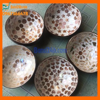 Bát dừa sơn mài khảm trai cao cấp, Gáo dừa thủ công mỹ nghệ, Coconut bowls