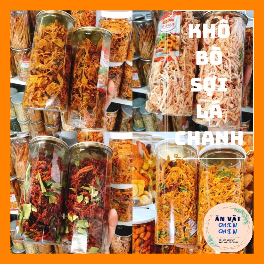 Khô bò xé sợi lá chanh lon 300g, đậm đà, đảm bảo chất lượng - ĂN VẶT CHIN CHIN. | BigBuy360 - bigbuy360.vn