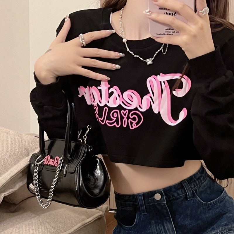 ZHELIHANGFEI Áo Thun Tay Dài In Hình Thời Trang Dành Cho Nữ