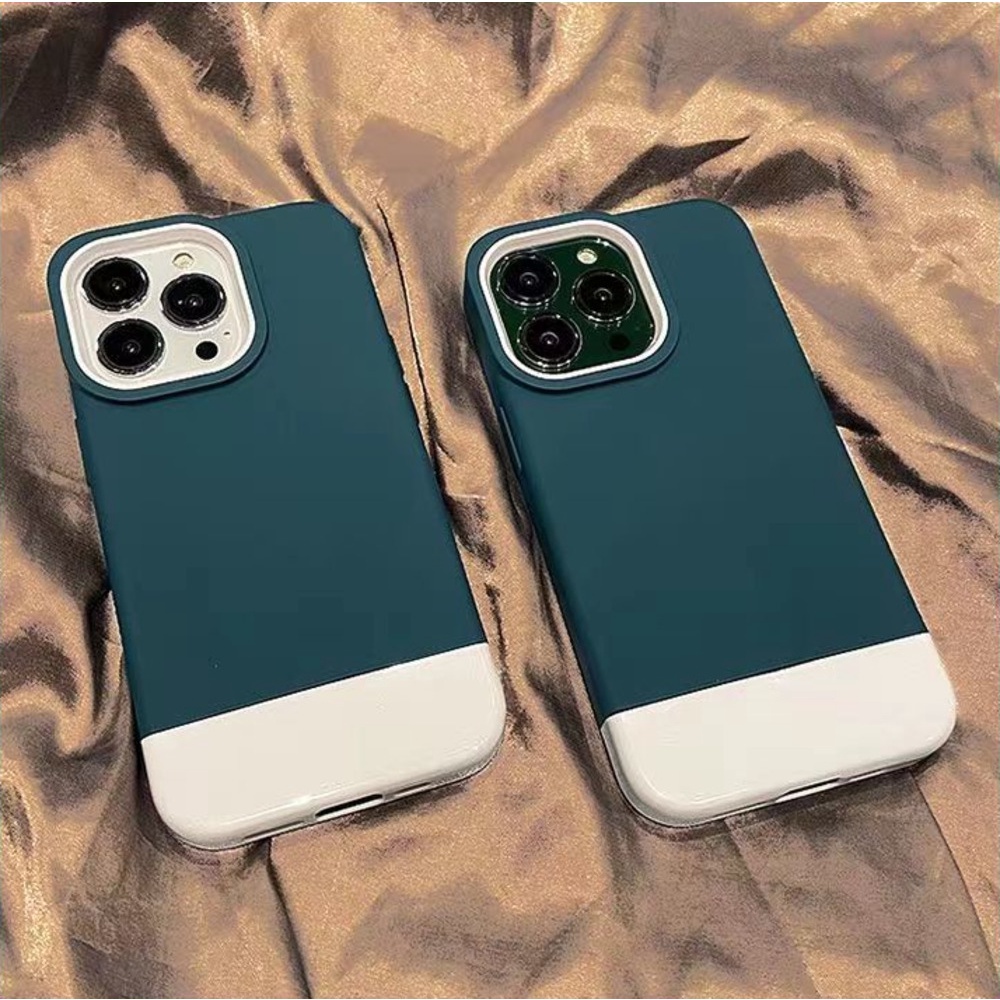 Ốp Điện Thoại Màu Tương Phản Xanh Lá Trắng Mới Cho iPhone 12 13 11 Pro Max X Xs Max Xr ouyg