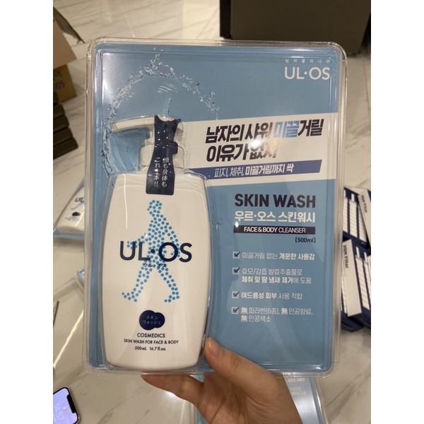 Sữa Rửa Mặt Tắm Gội Cho Mặt Và Cơ Thể Nam Giới Ulos. Skin Wash For Face and Body 500ml 우르오스 스킨워시