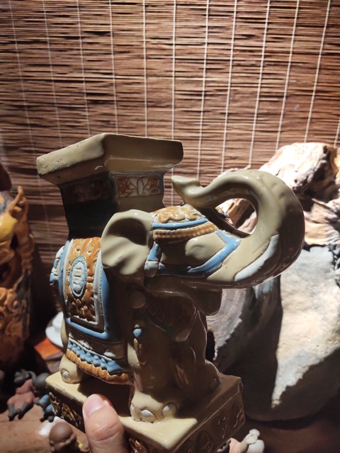 Đôn voi cao 23cm gốm biên hoà xưa